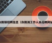 白鹤镇招聘信息（白鹤滩工作人员招聘网站）