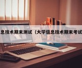 信息技术期末测试（大学信息技术期末考试题）