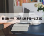 期货杠杆率（期货杠杆率是什么意思）