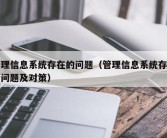 管理信息系统存在的问题（管理信息系统存在的问题及对策）