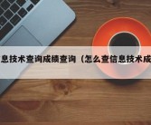 信息技术查询成绩查询（怎么查信息技术成绩）