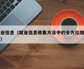 就业信息（就业信息收集方法中的全方位搜集法）