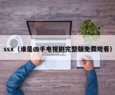 ssx（谁是凶手电视剧完整版免费观看）