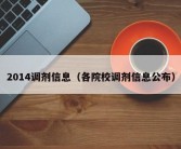 2014调剂信息（各院校调剂信息公布）