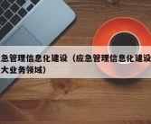 应急管理信息化建设（应急管理信息化建设的五大业务领域）