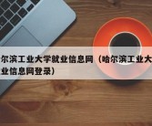 哈尔滨工业大学就业信息网（哈尔滨工业大学就业信息网登录）