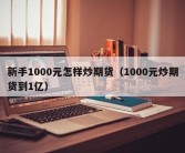 新手1000元怎样炒期货（1000元炒期货到1亿）