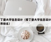 爱丁堡大学信息设计（爱丁堡大学信息设计学世界排名）