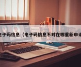 电子码信息（电子码信息不对在哪重新申请）