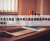 关于员工信息（关于员工信息调整呈领导批阅的格式）